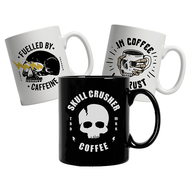 skull crusher coffee mug collection