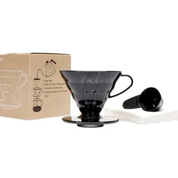 Hario - V60 Coffee Dripper - Black (with 40x filters)